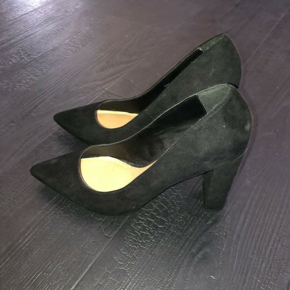 ASOS Pump Block Heels 4" Black Pointed Toes - Picture 3 of 9
